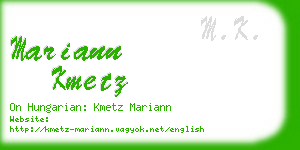 mariann kmetz business card